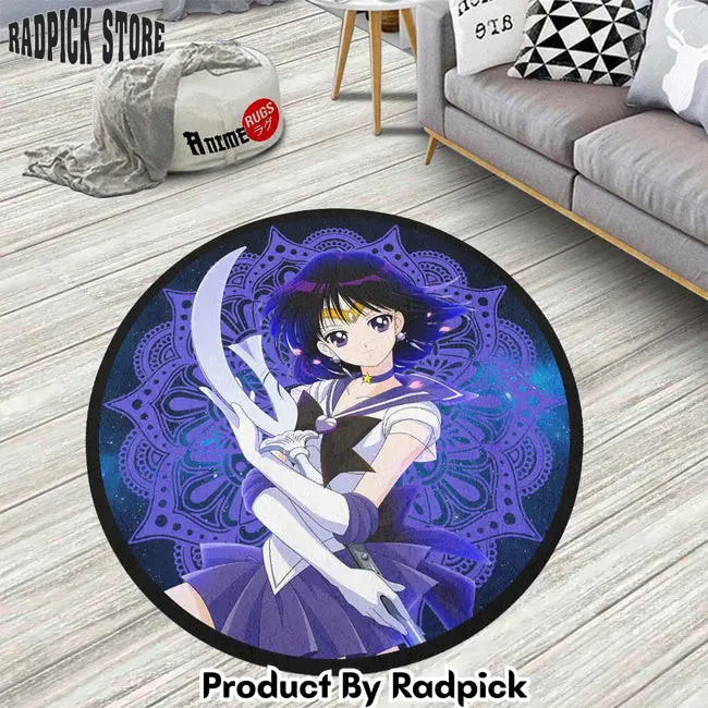 Sailor saturn round rug custom sailor moon anime circle carpet  rp5959804
